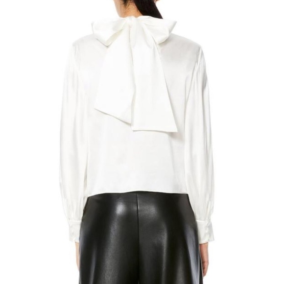 🤍 NWT Alice Olivia Ash Mock Silk-Blend Blouse - XS - Picture 3 of 4
